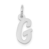 14k White Gold Small Script Letter G Initial Charm - YC-0E399EF8-9701