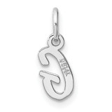 14k White Gold Small Script Letter G Initial Charm - YC-DAC3070D-2509