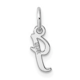 14k White Gold Small Script Letter I Initial Charm - YC-A65923BF-5905