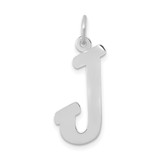 14k White Gold Small Script Letter J Initial Charm - YC-CEDE66B7-7380