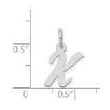 14k White Gold Small Script Letter K Initial Charm - YC-693EF39C-5897