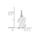 14k White Gold Small Script Letter N Initial Charm - YC-B3A3C68F-6478
