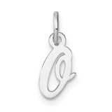 14k White Gold Small Script Letter O Initial Charm - YC-1C631989-2187