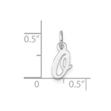 14k White Gold Small Script Letter O Initial Charm - YC-1C631989-2187