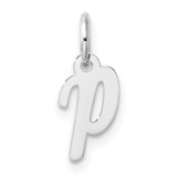 14k White Gold Small Script Letter P Initial Charm - YC-AED2C75E-7584