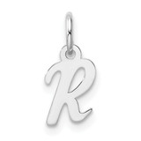 14k White Gold Small Script Letter R Initial Charm - YC-6A24D185-9918