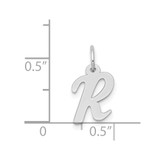 14k White Gold Small Script Letter R Initial Charm - YC-758F2781-3769