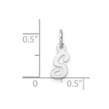 14k White Gold Small Script Letter S Initial Charm - YC-952D3A2B-9695