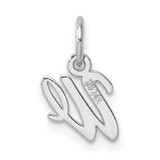 14k White Gold Small Script Letter W Initial Charm - YC-F8B52060-4797