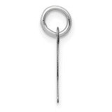 14K White Gold Small Slanted Block Letter R Initial Charm