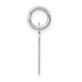 14K White Gold Small Slanted Block Letter T Initial Charm