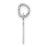 14k White Gold Small Slanted Block Letter Z Initial Charm