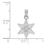 14k White Gold Small Snowflake Pendant