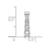 14k White Gold Small Three Stone Pendant Mounting