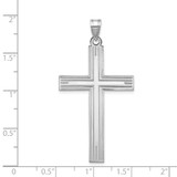 14k White Gold Solid Laser Etched Cross Pendant - XW-02C9F0D5-2660