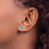 14k White Gold Square Blue Topaz and Diamond Earrings - EM-B9D4EA99-7858