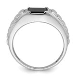 14k White Gold Square Onyx and Diamond Mens Ring - RM-0C7FA929-2769