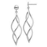 14k White Gold Swirl Dangle Earrings - E9-9E1E2625-7254