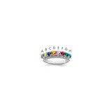 14k White Gold Synthetic Family Jewelry Ring