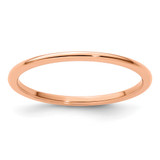 10K Rose Gold 1.2mm Half Round Polished Stackable Band Size 5.5