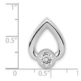14k White Gold Teardrop 5mm Diamond Chain Slide Mtg