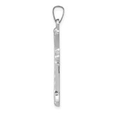 14K White Gold Textured and Polished Fleur de lis Cross Pendant - XR-9C7EC132-8547