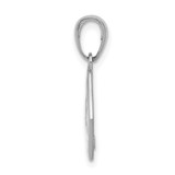 14K White Gold Textured Back Enameled Medical Disk Pendant