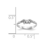14K White Gold Textured Mini Heart Baby Ring