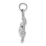 14K White Gold Textured Sea Turtle Charm - K3-DDD8CF09-2631