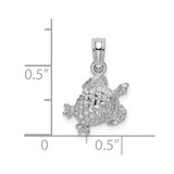 14K White Gold Textured Sea Turtle Charm - K7-8B1EF298-9336