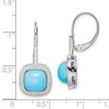 14k White Gold Turquoise and Diamond Leverback Earrings - EM-8882E5EA-7247
