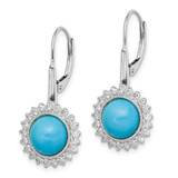 14k White Gold Turquoise and Diamond Leverback Earrings - EM-E4E86E64-7523