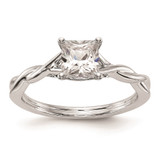 14k White Gold Twist Solitaire Peg Set Engagement Ring Mounting