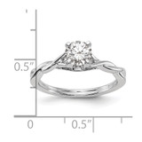 14k White Gold Twist Solitaire Peg Set Engagement Ring Mounting