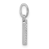 14k White Gold Twisted .05 ct. Diamond Initial W Charm