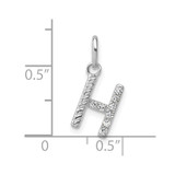 14k White Gold Twisted .07 ct. Diamond Initial H Charm