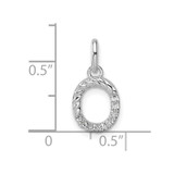 14k White Gold Twisted .07 ct. Diamond Initial O Charm