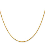14K 14 inch 1.3mm Diamond-cut Solid Machine Made Rope with Lobster Clasp Chain