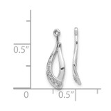 14k White Gold Twisted Teardrop Diamond Earring Jackets