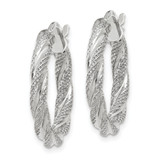 14K White Gold Twisted Textured Hoop Earrings - TH-3EEC3CCD-8240