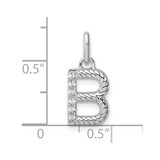 14k White Gold Twisted with .05 ct. Diamond Initial B Charm