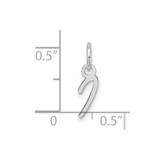 14K White Gold Uppercase Letter I Initial Charm