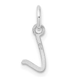 14K White Gold Uppercase Letter L Initial Charm
