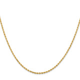 14K 14 inch 1.5mm Diamond-cut Rope with Lobster Clasp Chain