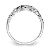 14k White Gold w/Black Rhodium White and Blue Diamond Ring
