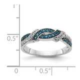14k White Gold w/Black Rhodium White and Blue Diamond Ring
