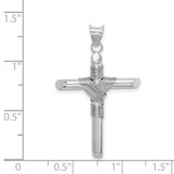 14K White Gold w/Center Wrap Tube Cross Pendant - K6-764C3340-9505