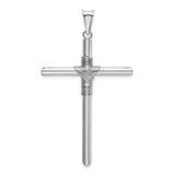 14K White Gold w/Center Wrap Tube Cross Pendant - K6-933BFF61-4409