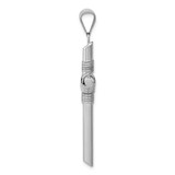 14K White Gold w/Center Wrap Tube Cross Pendant - K6-B0D9794D-2798