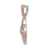14k White Gold w/Rose Rhodium Diamond Vintage Pendant